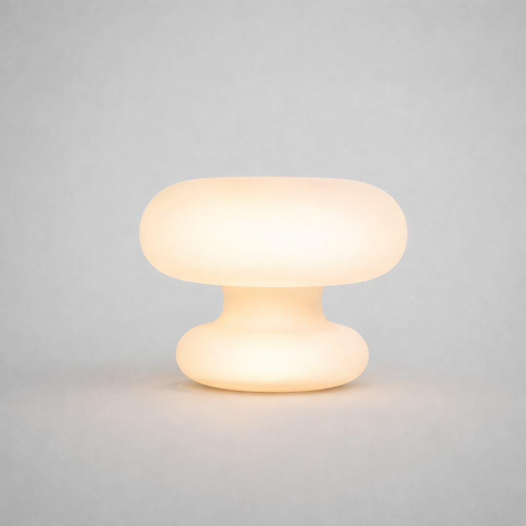 Modern Frosted Glass Mushroom Table Lamp