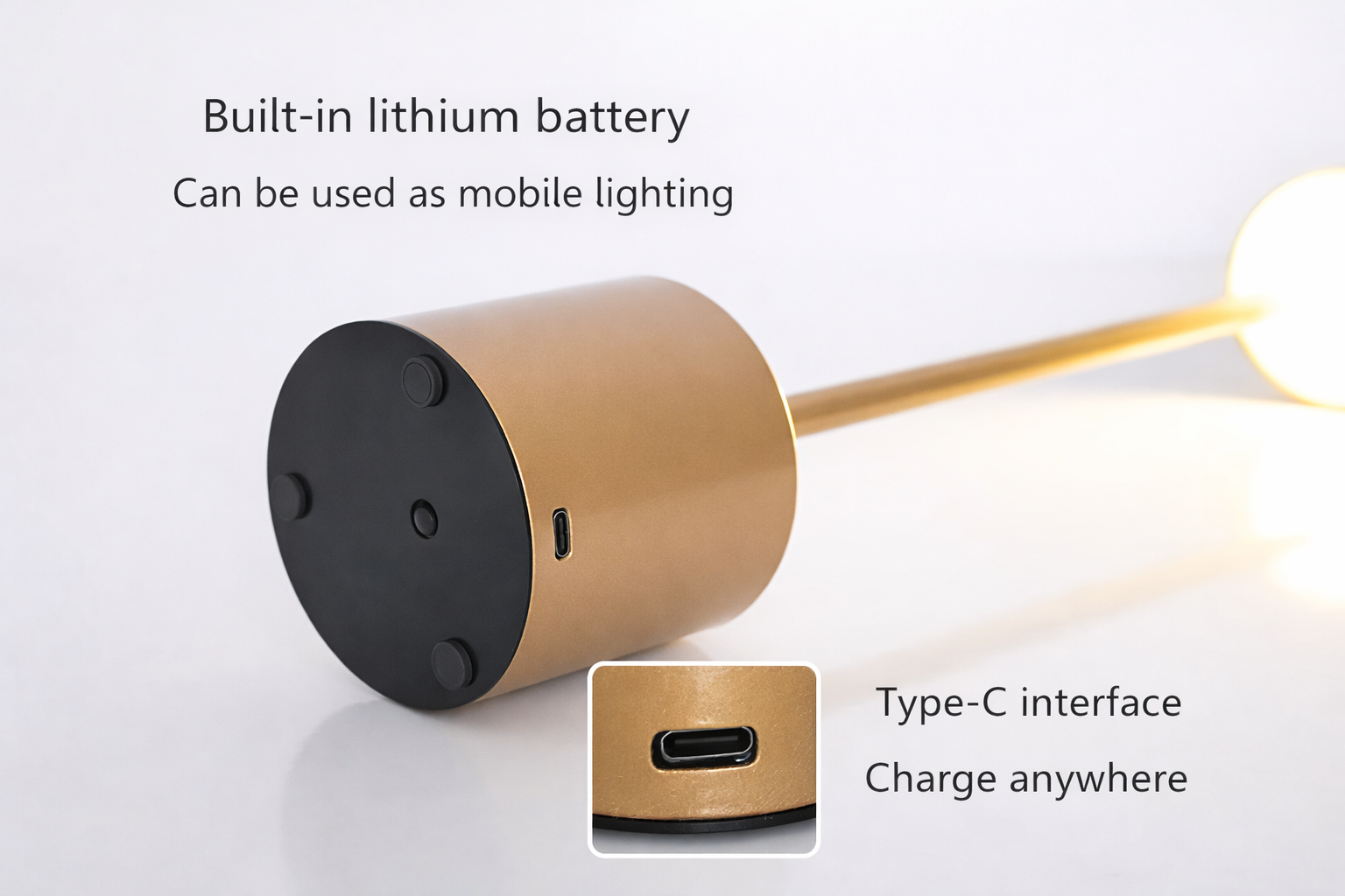 Modern LED Desk Lamp with USB Rechargeable Battery