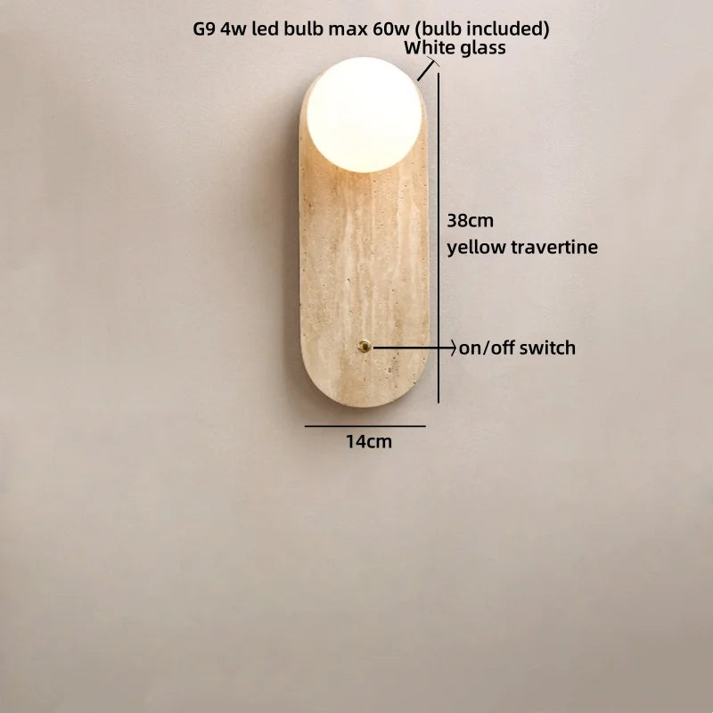 Tama | Yellow Travertine Wall Sconce