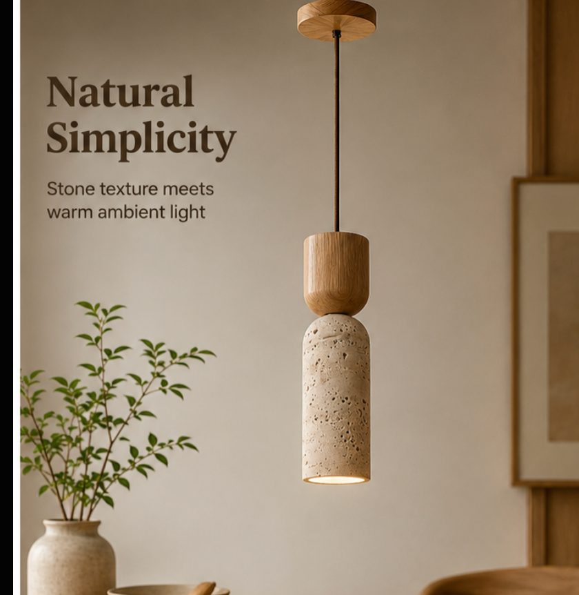 Atlas | Japanese Wabi-Sabi Stone Pendant Light