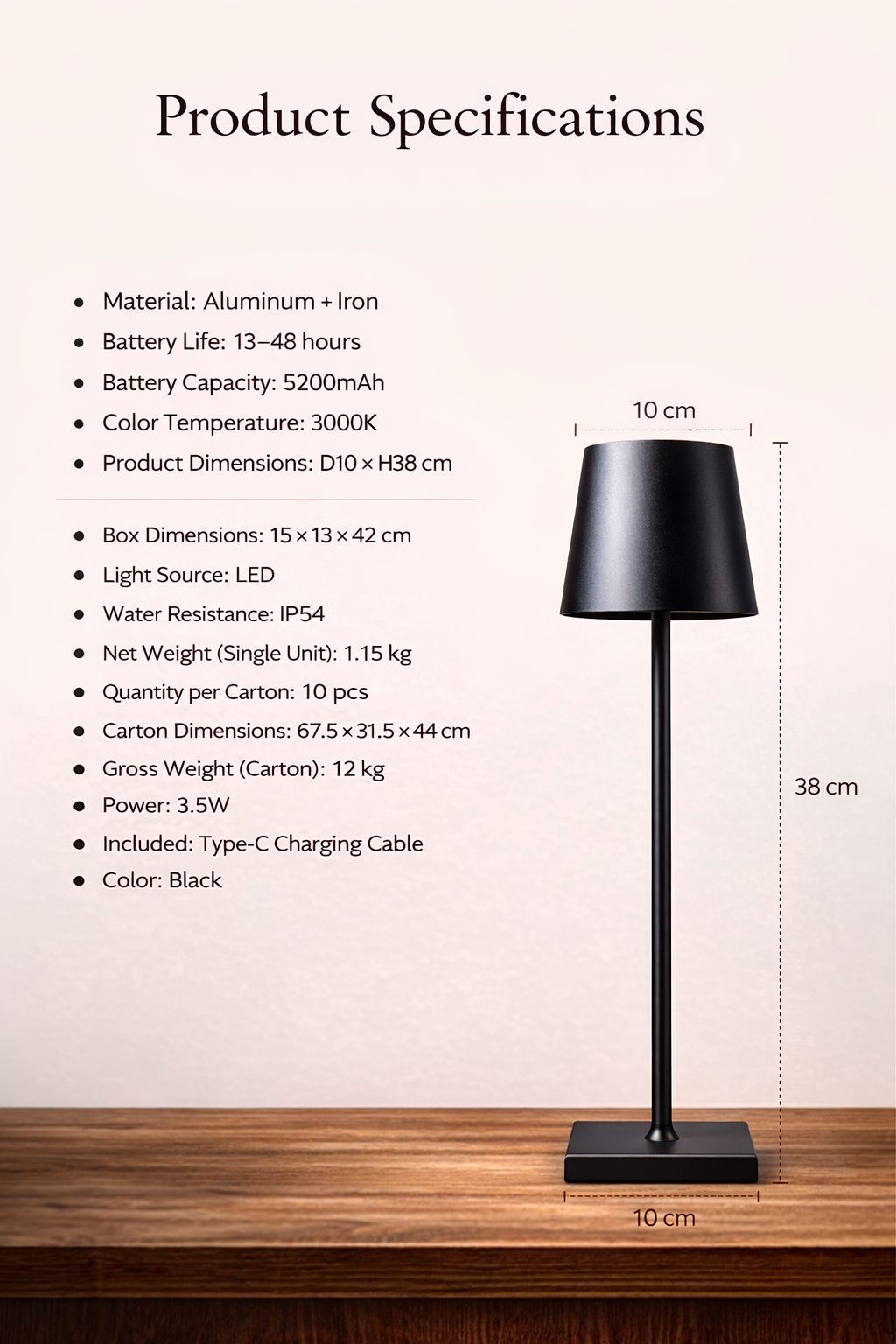 Modern Minimalist Iron Luxury Bedside Table Lamp