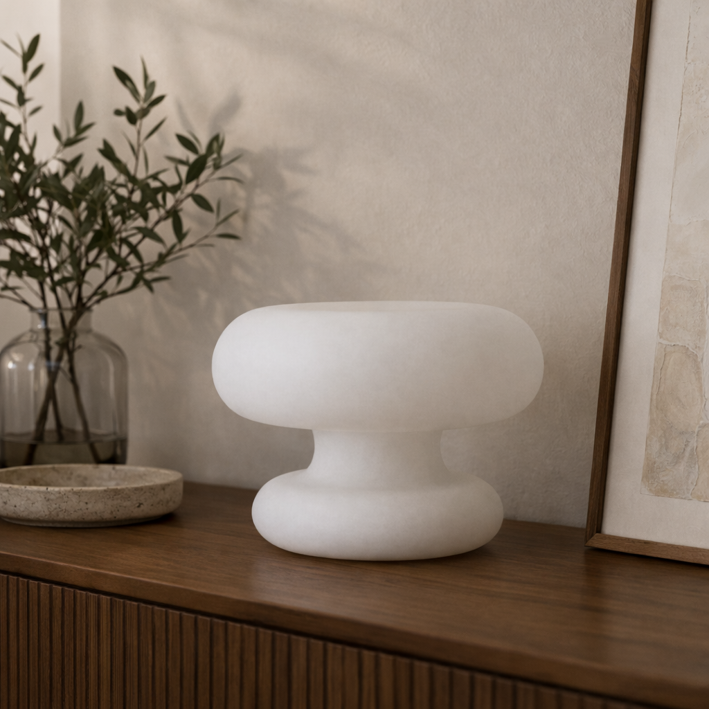 Modern Frosted Glass Mushroom Table Lamp