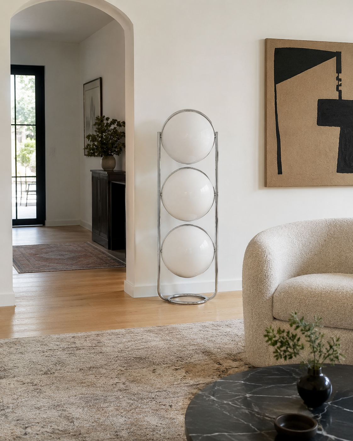 Rune | Bauhaus Acrylic Globe Floor Lamp