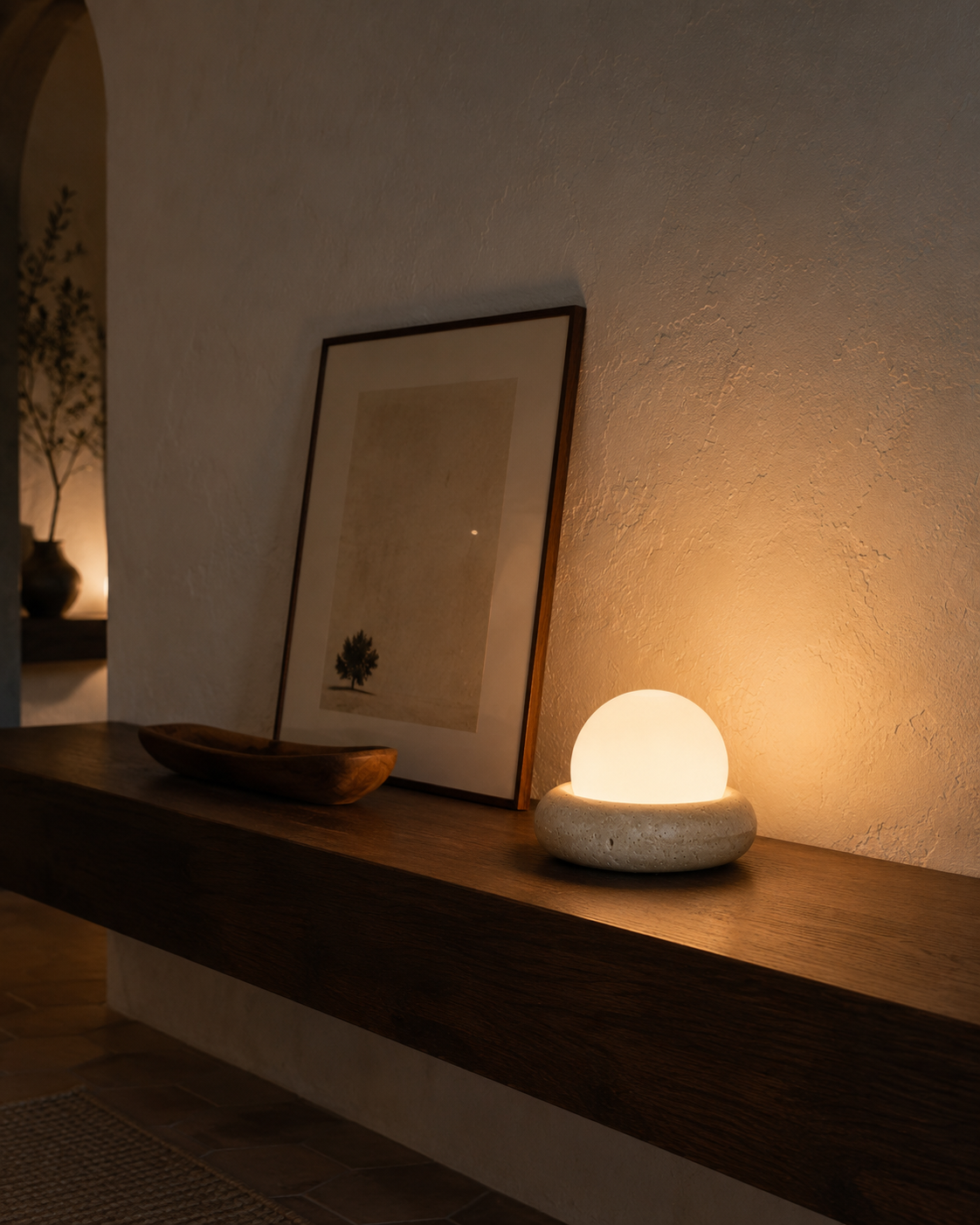 Pebble | Cordless Stone Dome Lamp
