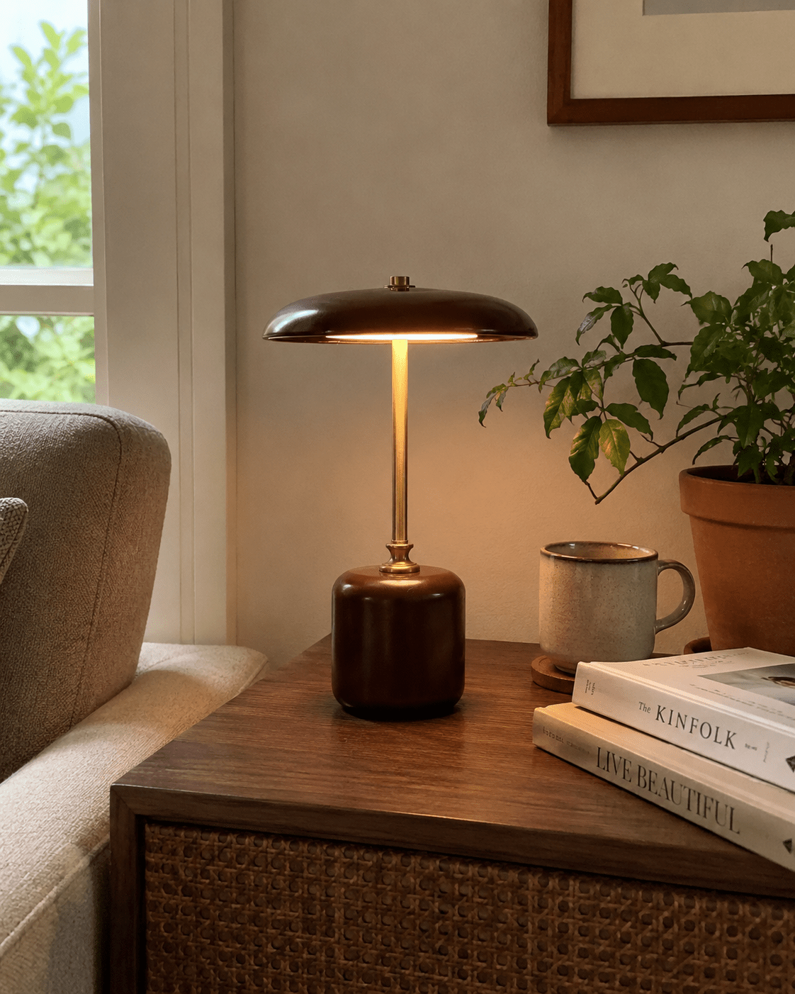 Adelina | Brass Glass Bedside Lamp - Luma House