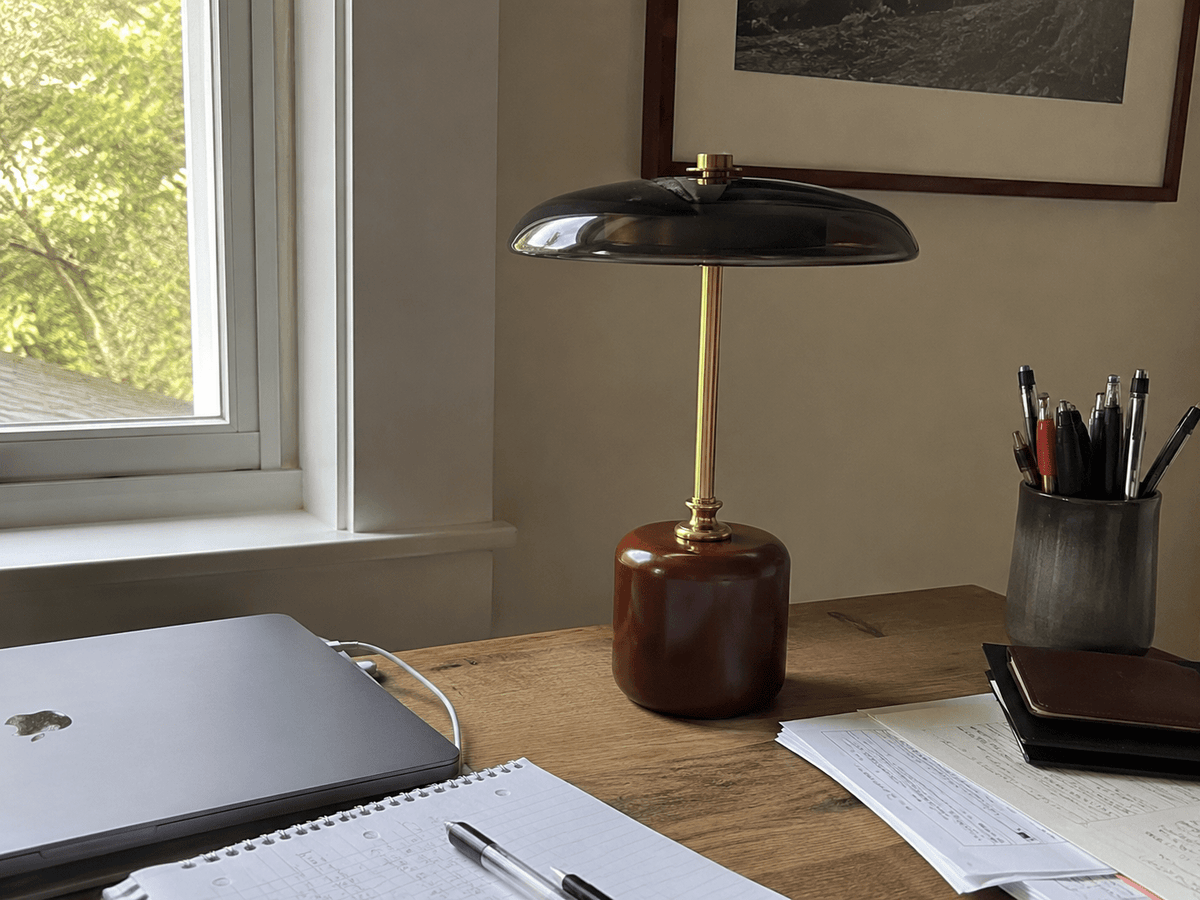 Adelina | Brass Glass Bedside Lamp - Luma House