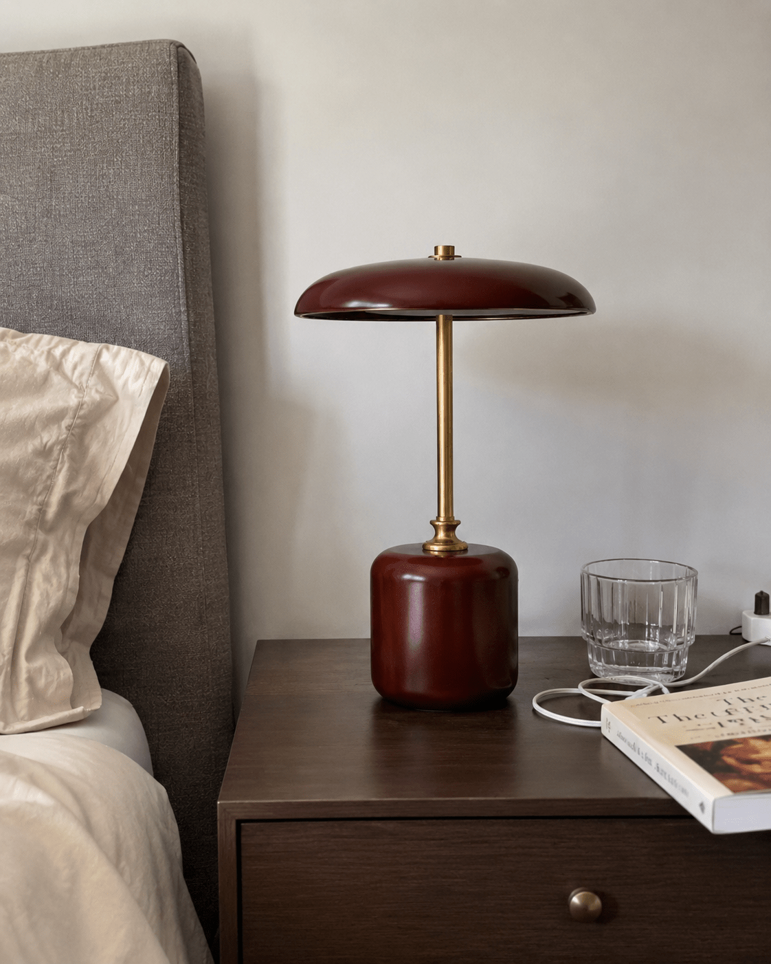 Adelina | Brass Glass Bedside Lamp - Luma House