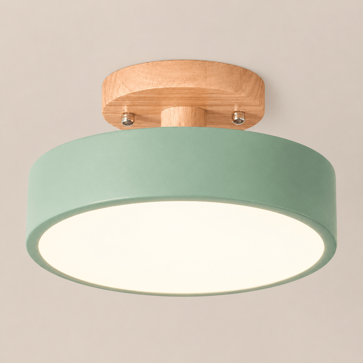 Anders | Nordic Round Wood Flush Mount Ceiling Light - Luma House