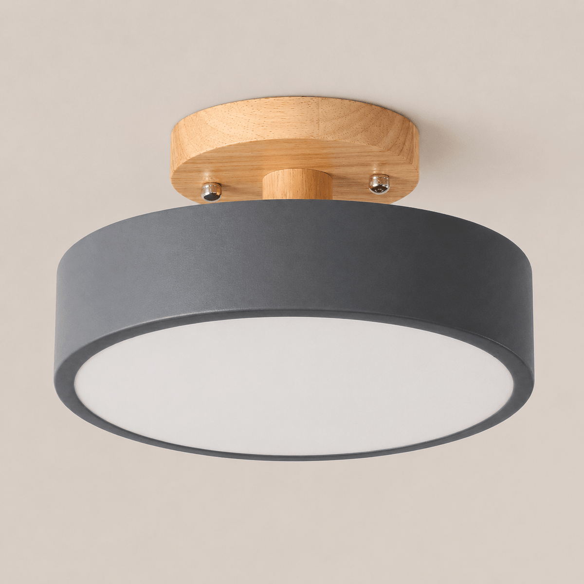 Anders | Nordic Round Wood Flush Mount Ceiling Light - Luma House