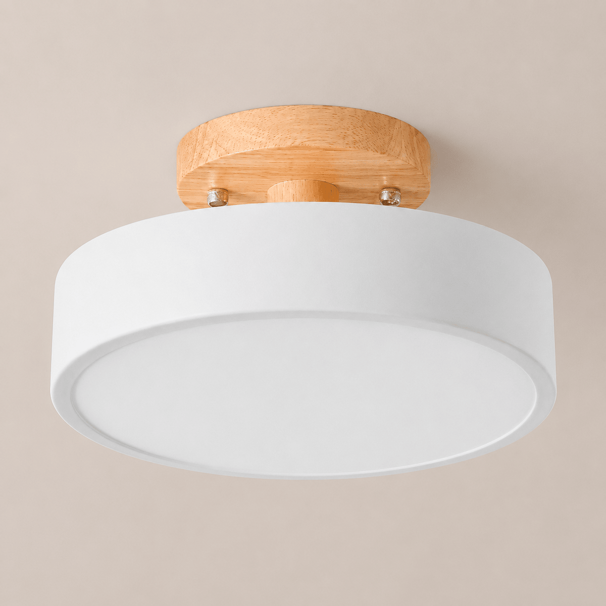 Anders | Nordic Round Wood Flush Mount Ceiling Light - Luma House