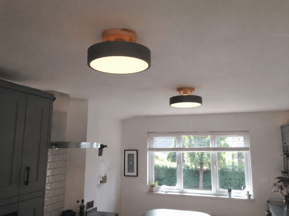 Anders | Nordic Round Wood Flush Mount Ceiling Light - Luma House