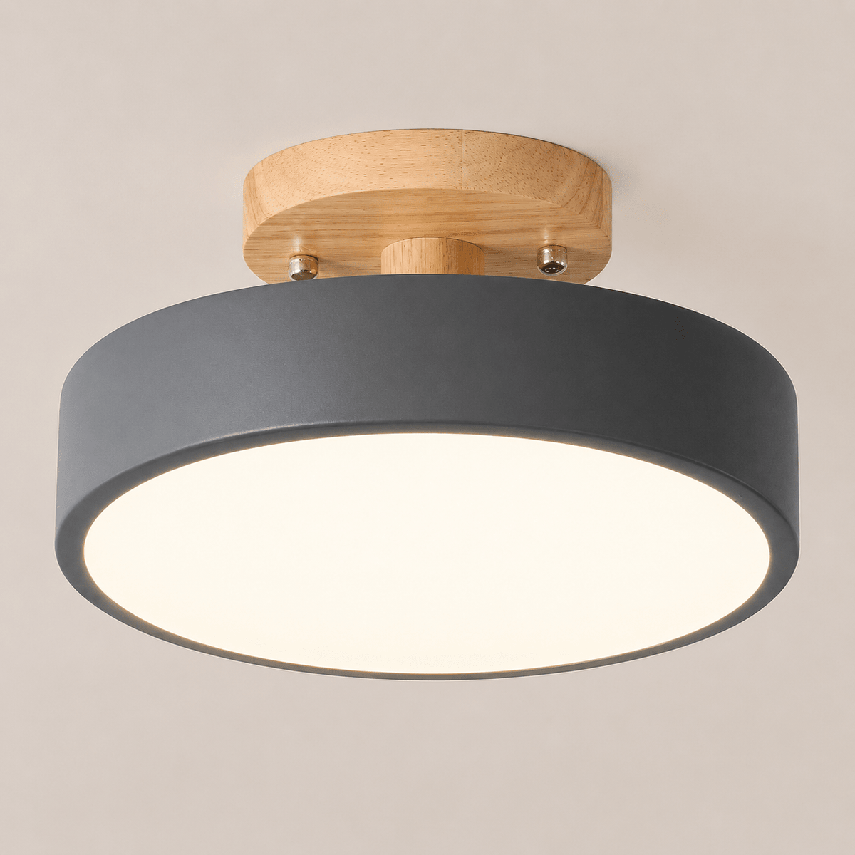 Anders | Nordic Round Wood Flush Mount Ceiling Light - Luma House