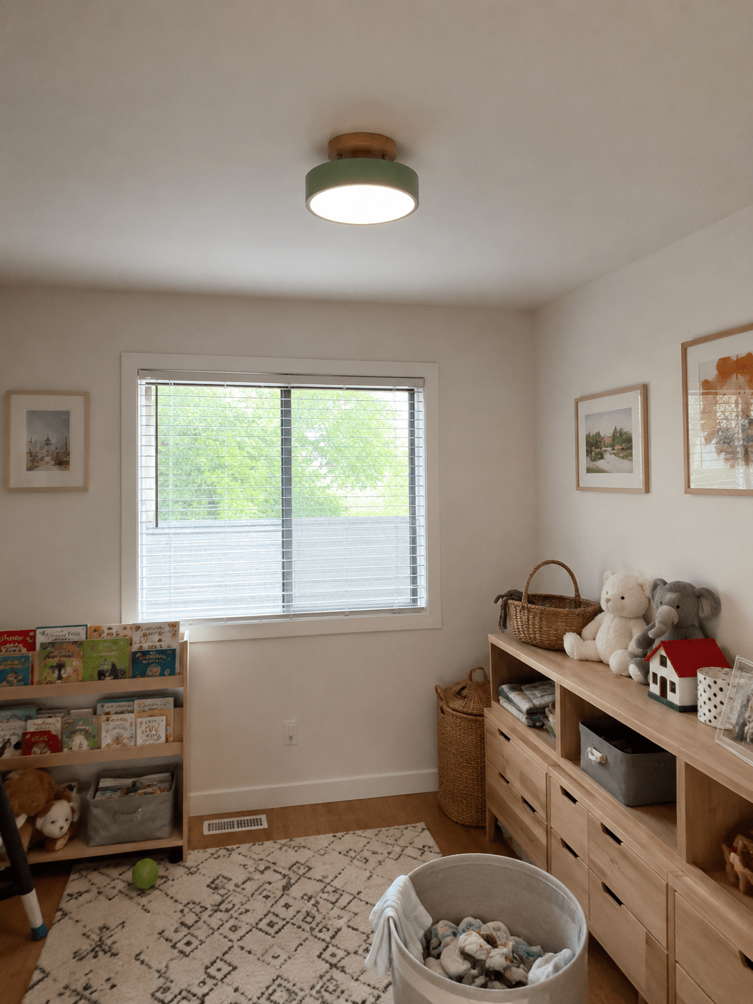 Anders | Nordic Round Wood Flush Mount Ceiling Light - Luma House