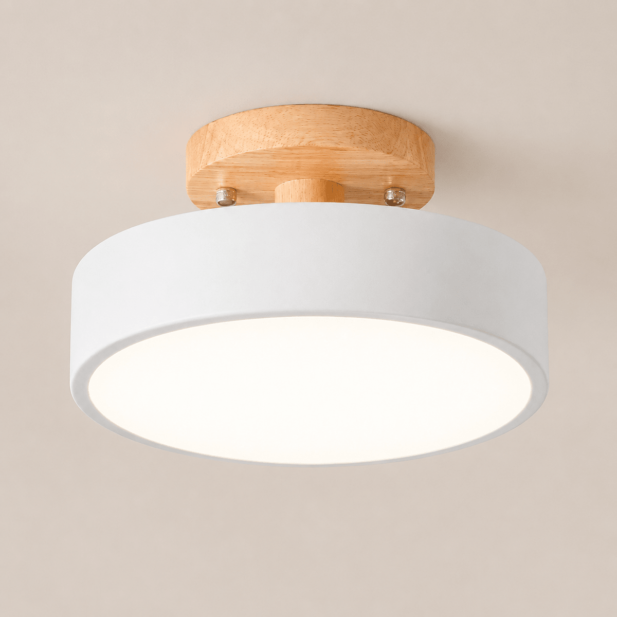 Anders | Nordic Round Wood Flush Mount Ceiling Light - Luma House