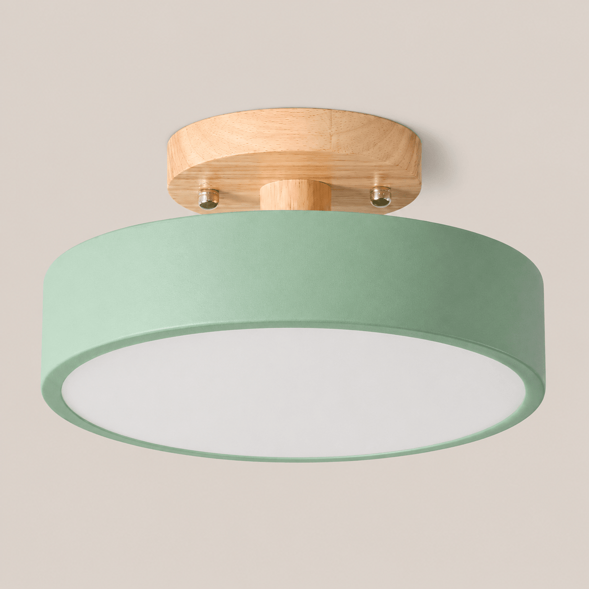 Anders | Nordic Round Wood Flush Mount Ceiling Light - Luma House