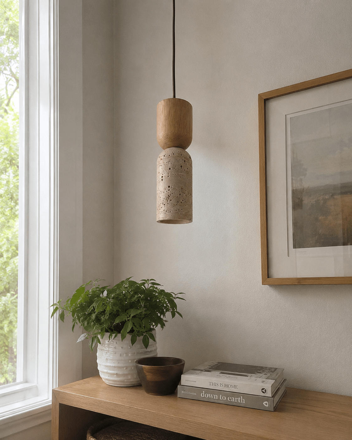 Atlas | Japanese Wabi-Sabi Stone Pendant Light - Luma House