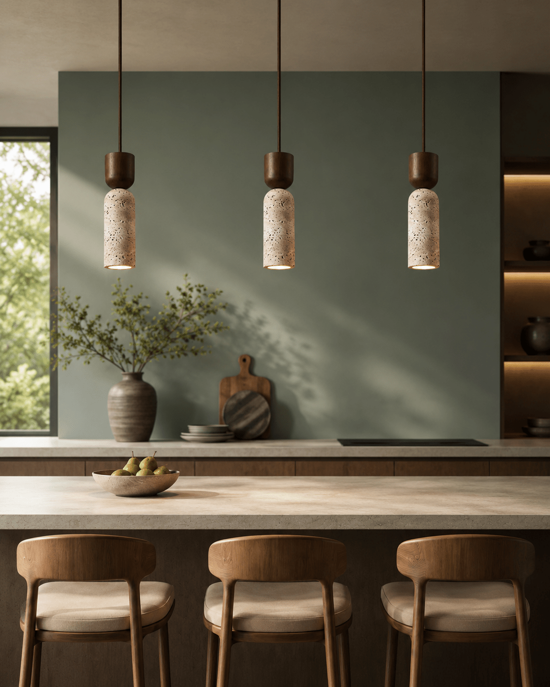 Atlas | Japanese Wabi-Sabi Stone Pendant Light - Luma House