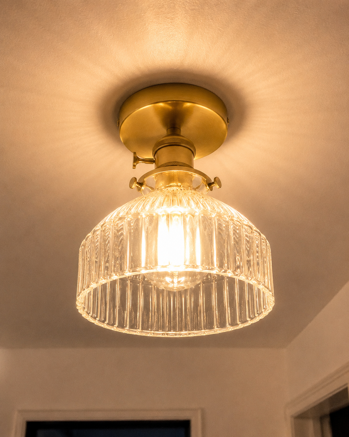 Odette | Ribbed Glass Flush Mount