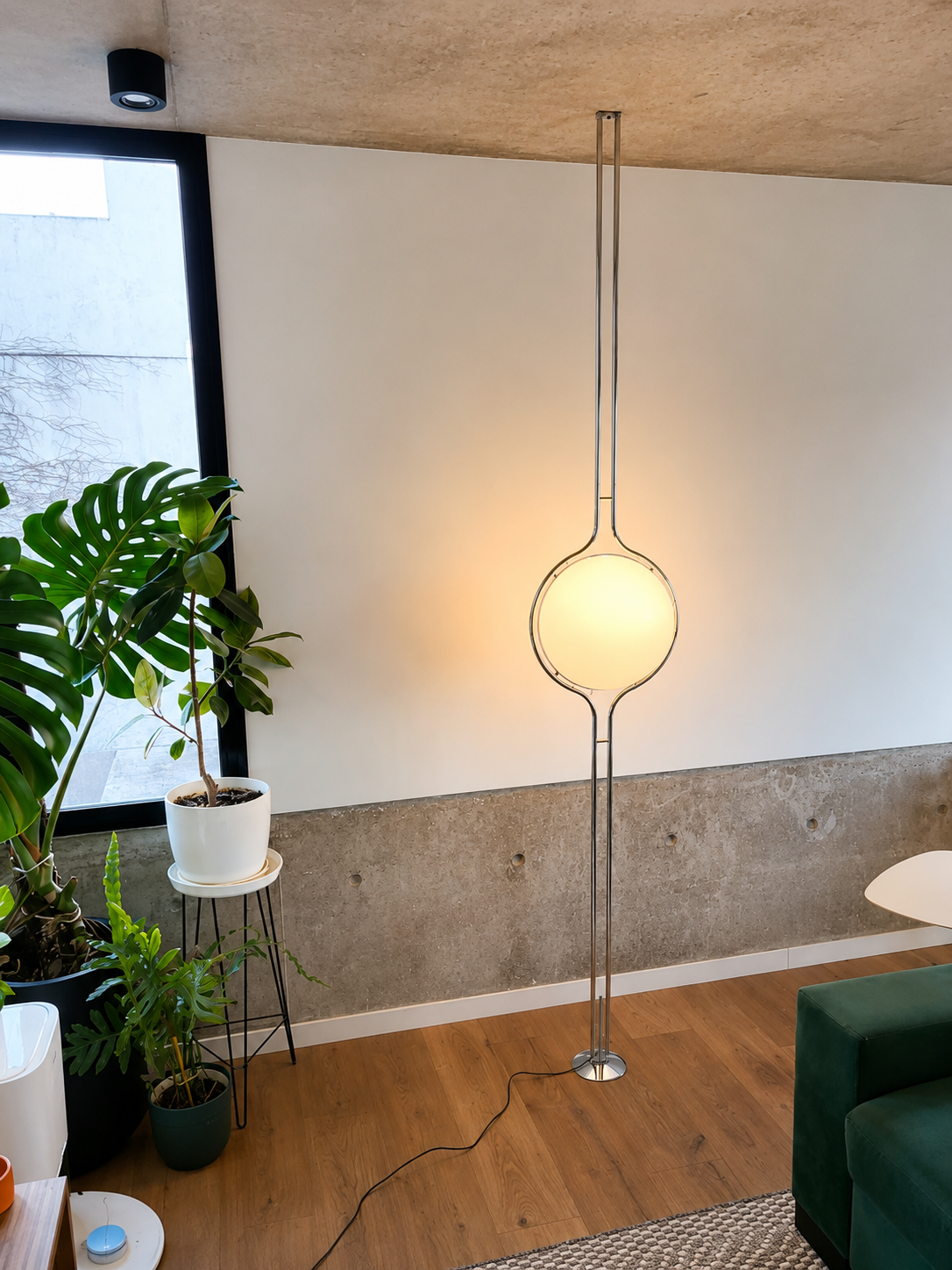 Emeric | Bauhaus Acrylic Globe Arc Floor Lamp