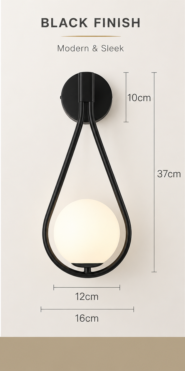 Luna |Drop Glass Ball LED Wall Sconce