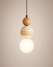 Briar | Travertine Wood Globe Pendant Light - Luma House