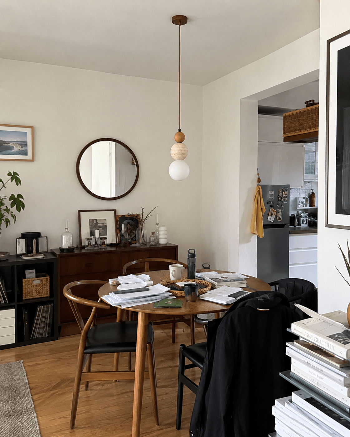 Briar | Travertine Wood Globe Pendant Light - Luma House