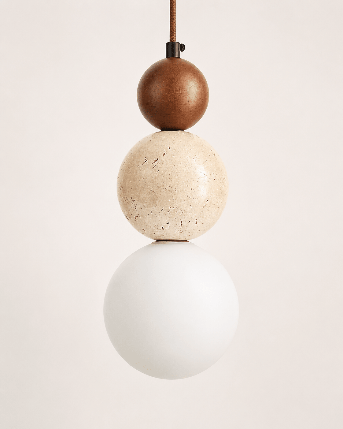 Briar | Travertine Wood Globe Pendant Light - Luma House