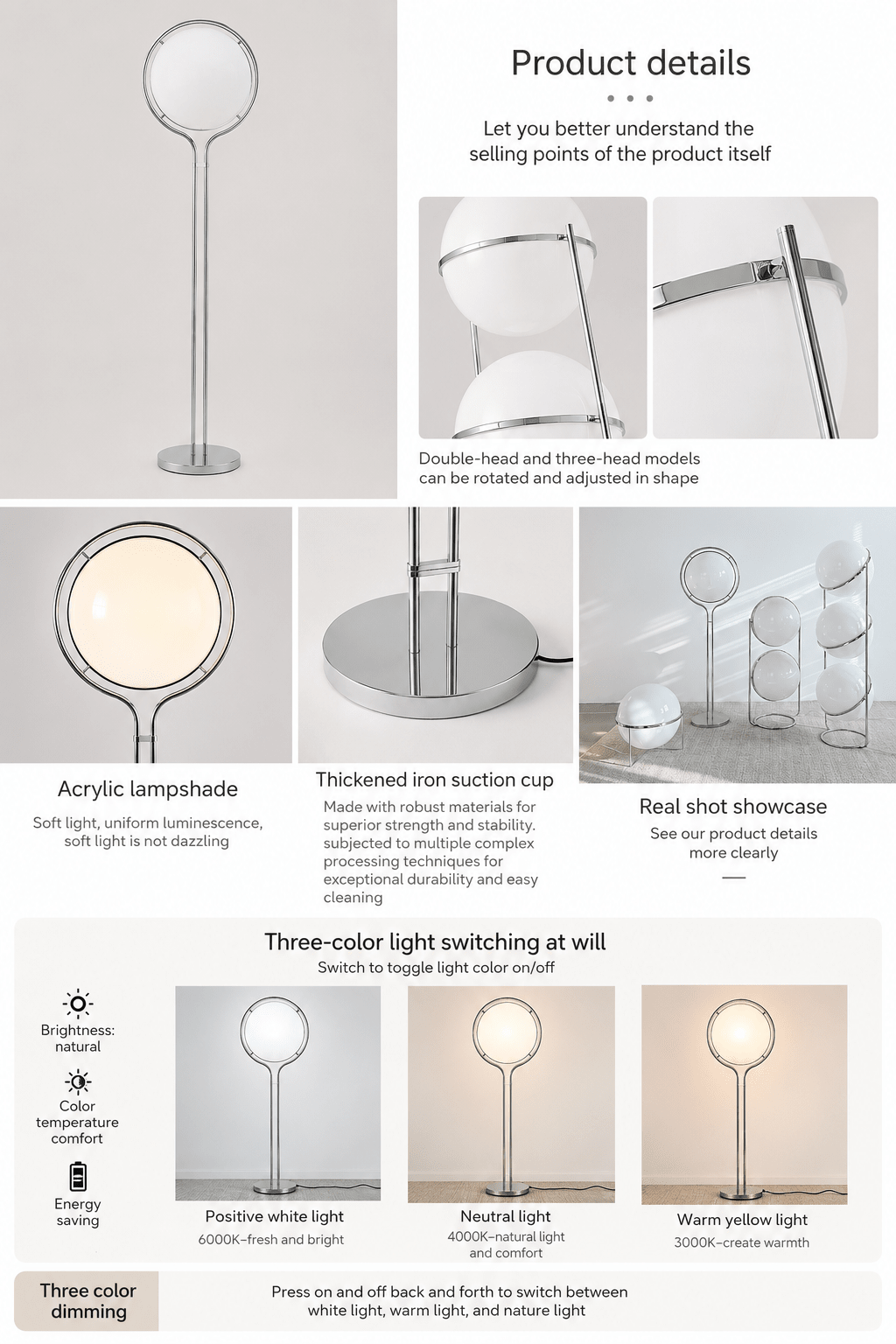 Callan | Bauhaus Acrylic Globe Floor Lamp - Luma House