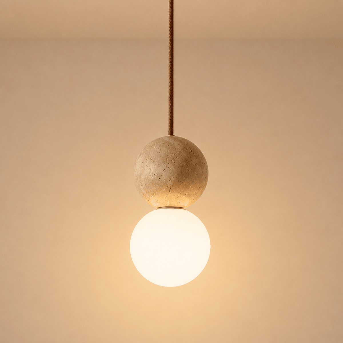 Callum | Travertine Globe Pendant - Luma House