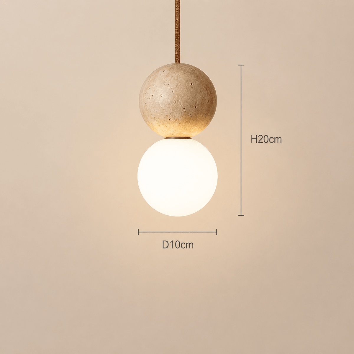 Callum | Travertine Globe Pendant - Luma House