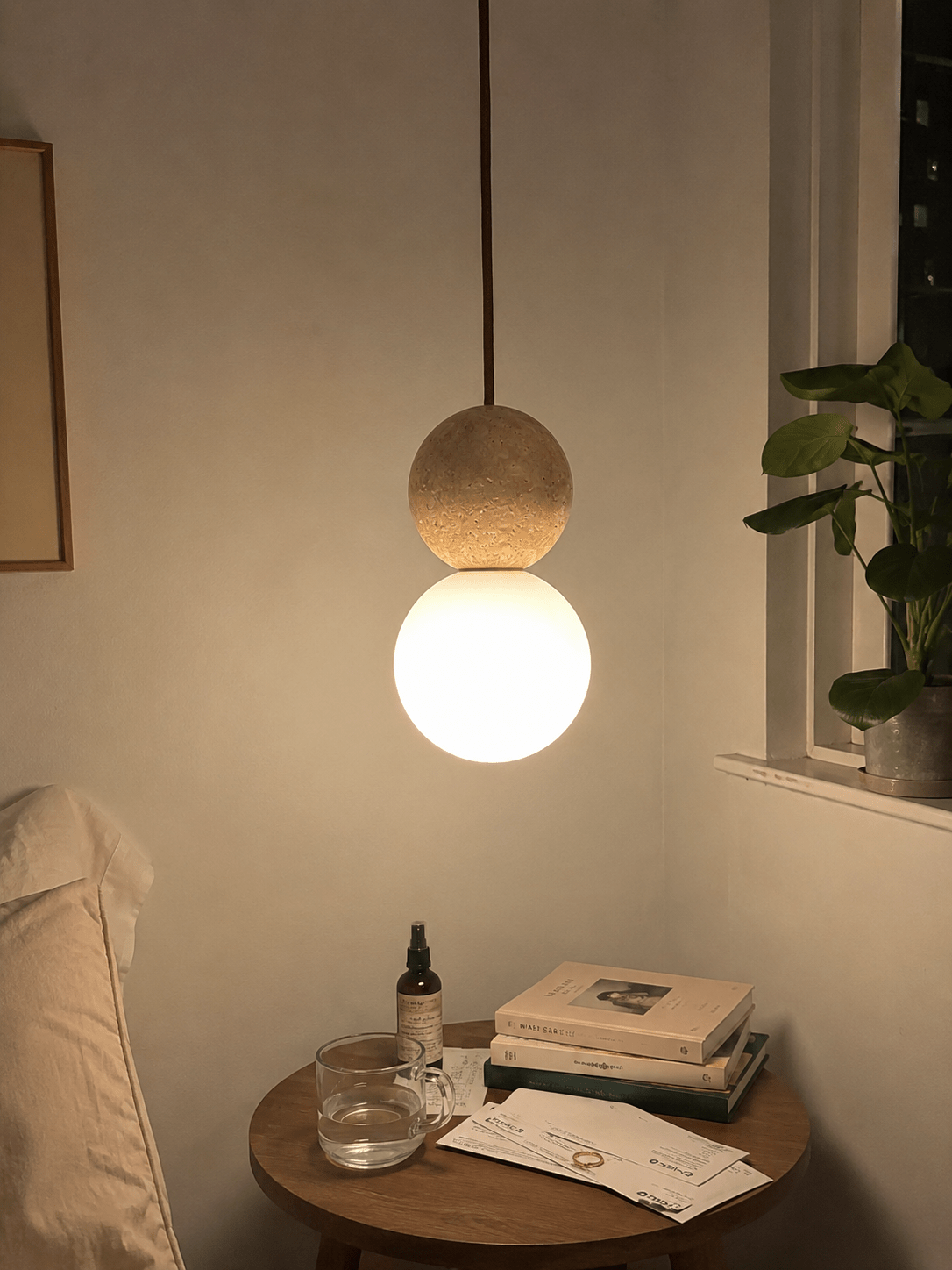 Callum | Travertine Globe Pendant - Luma House
