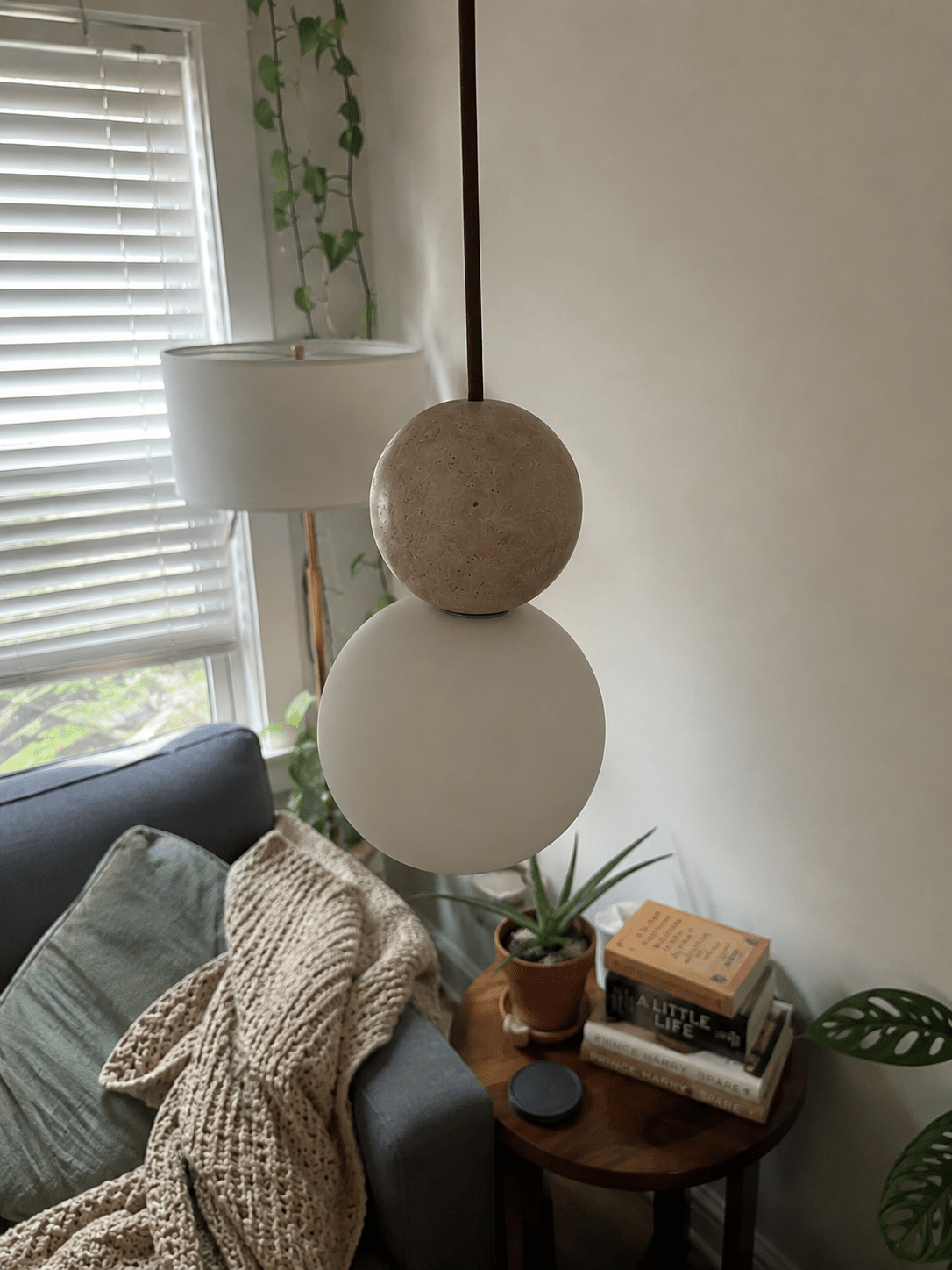 Callum | Travertine Globe Pendant - Luma House