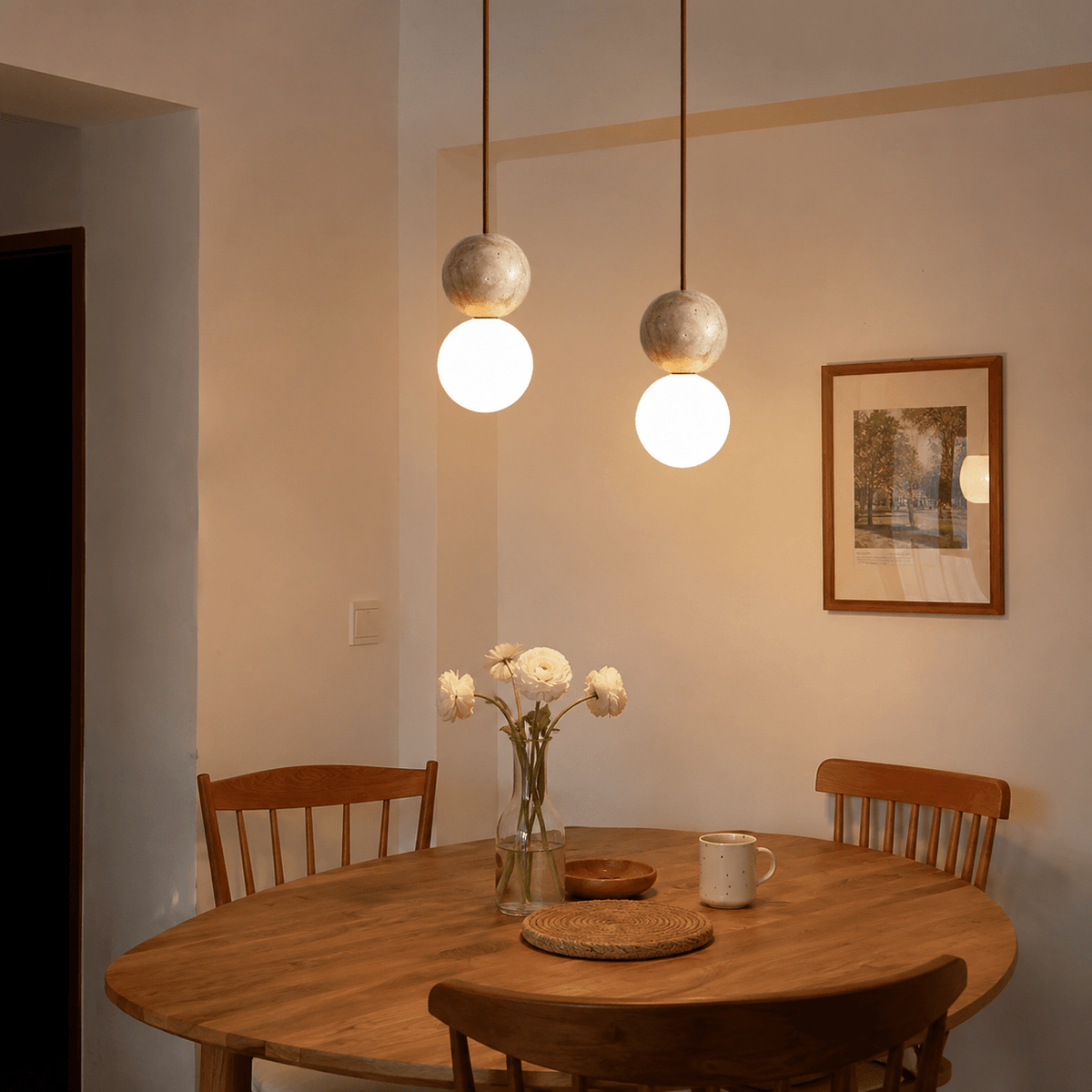 Callum | Travertine Globe Pendant - Luma House