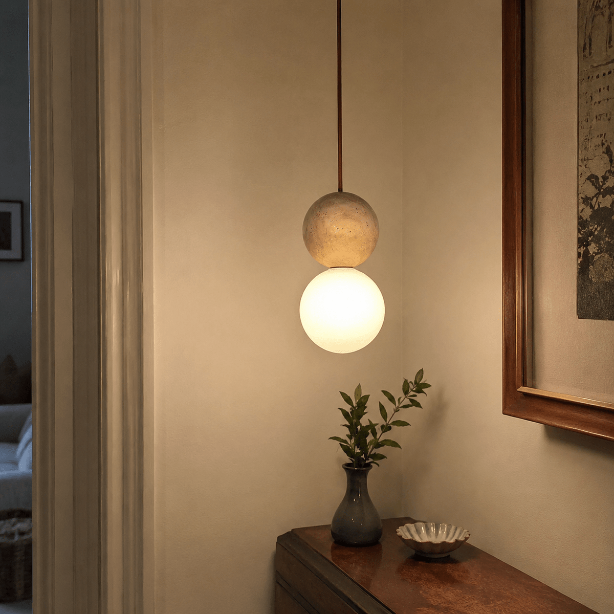 Callum | Travertine Globe Pendant - Luma House