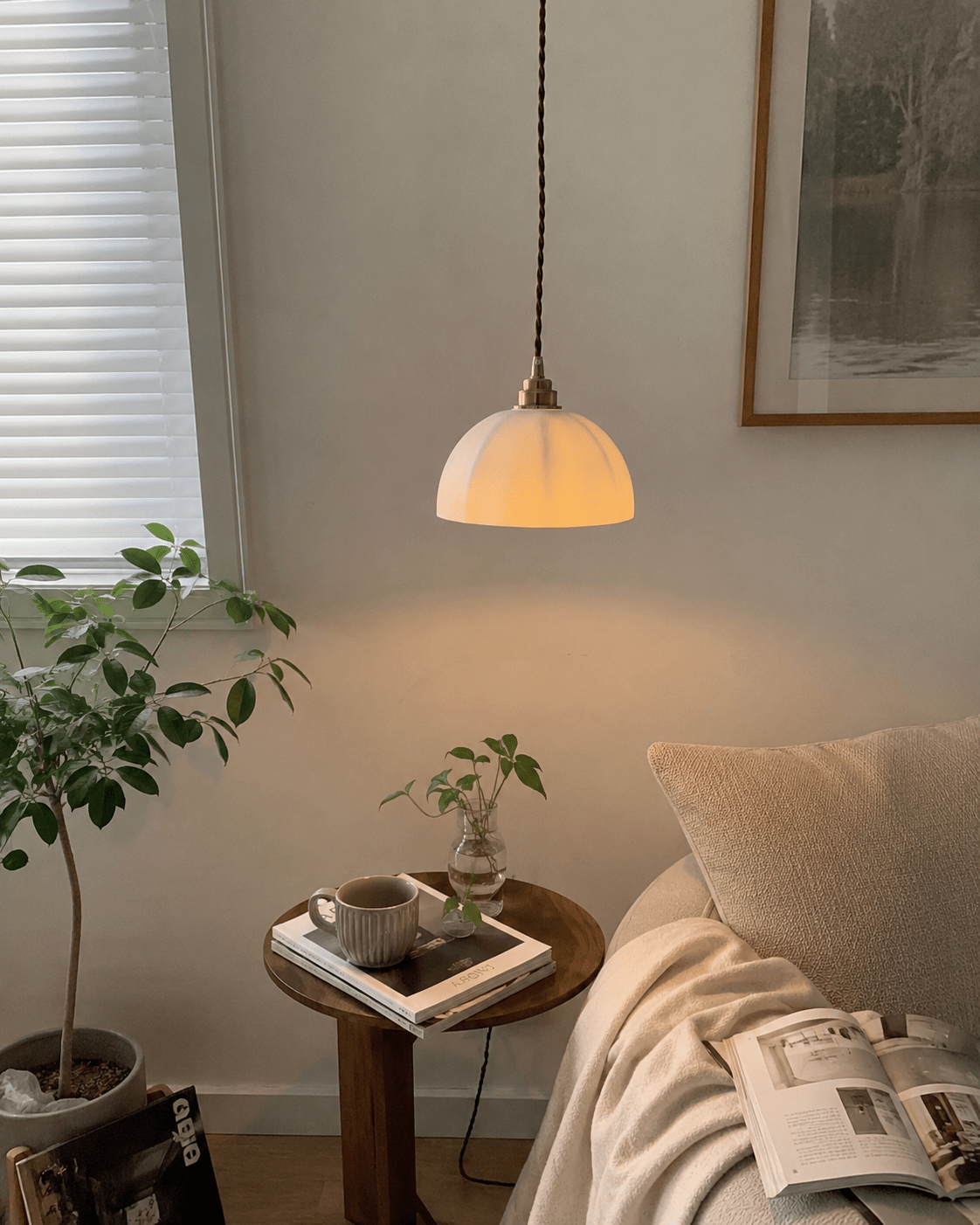 Celeste | Japanese Wabi-Sabi Brass Designer Pendant Light - Luma House