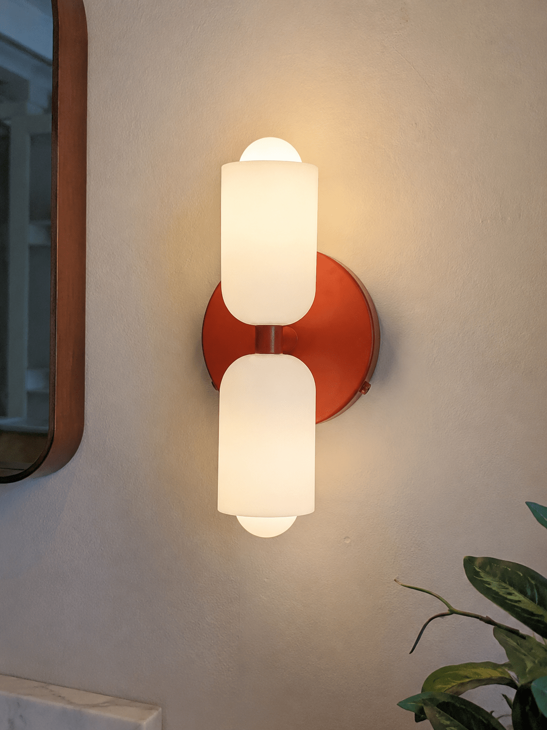 Colette | Modern French Cream Double Glass Wall Sconce - Luma House