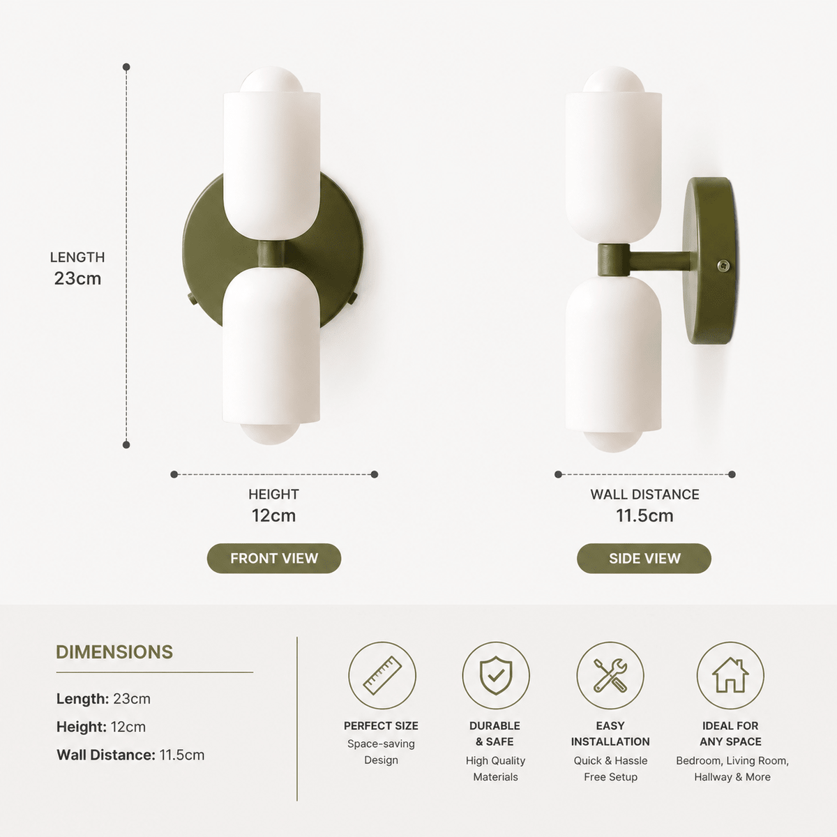 Colette | Modern French Cream Double Glass Wall Sconce - Luma House
