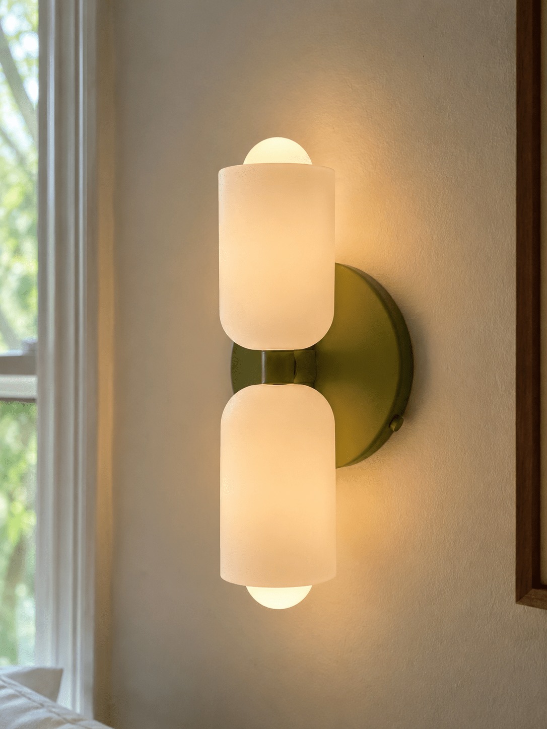 Colette | Modern French Cream Double Glass Wall Sconce - Luma House
