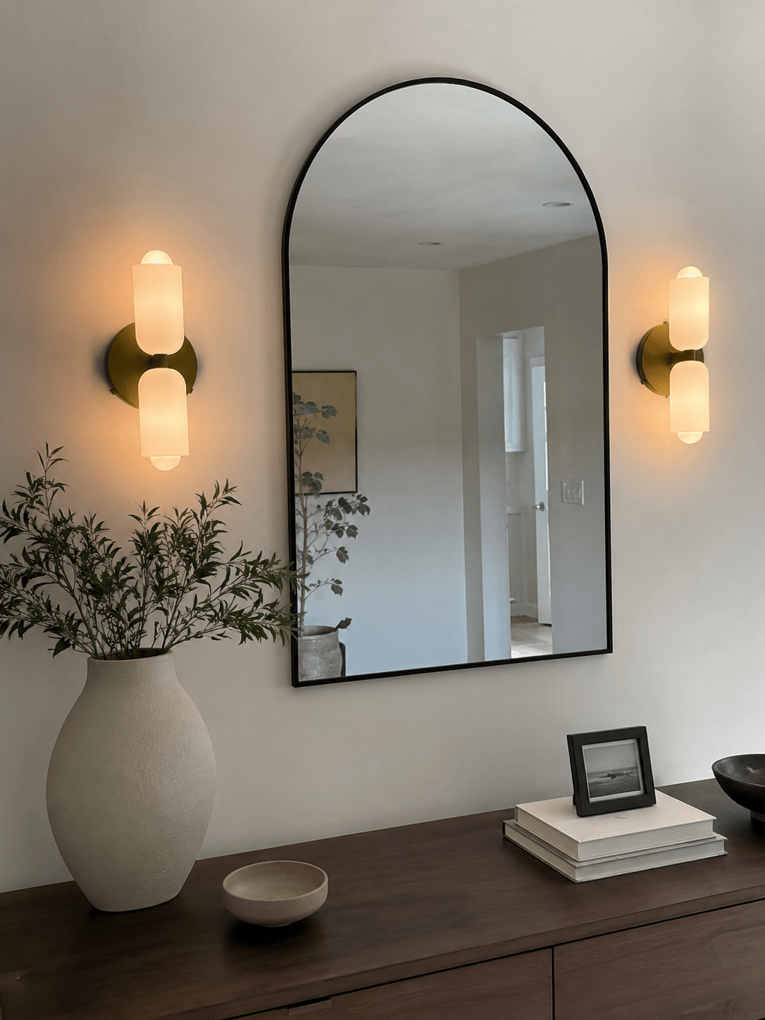 Colette | Modern French Cream Double Glass Wall Sconce - Luma House