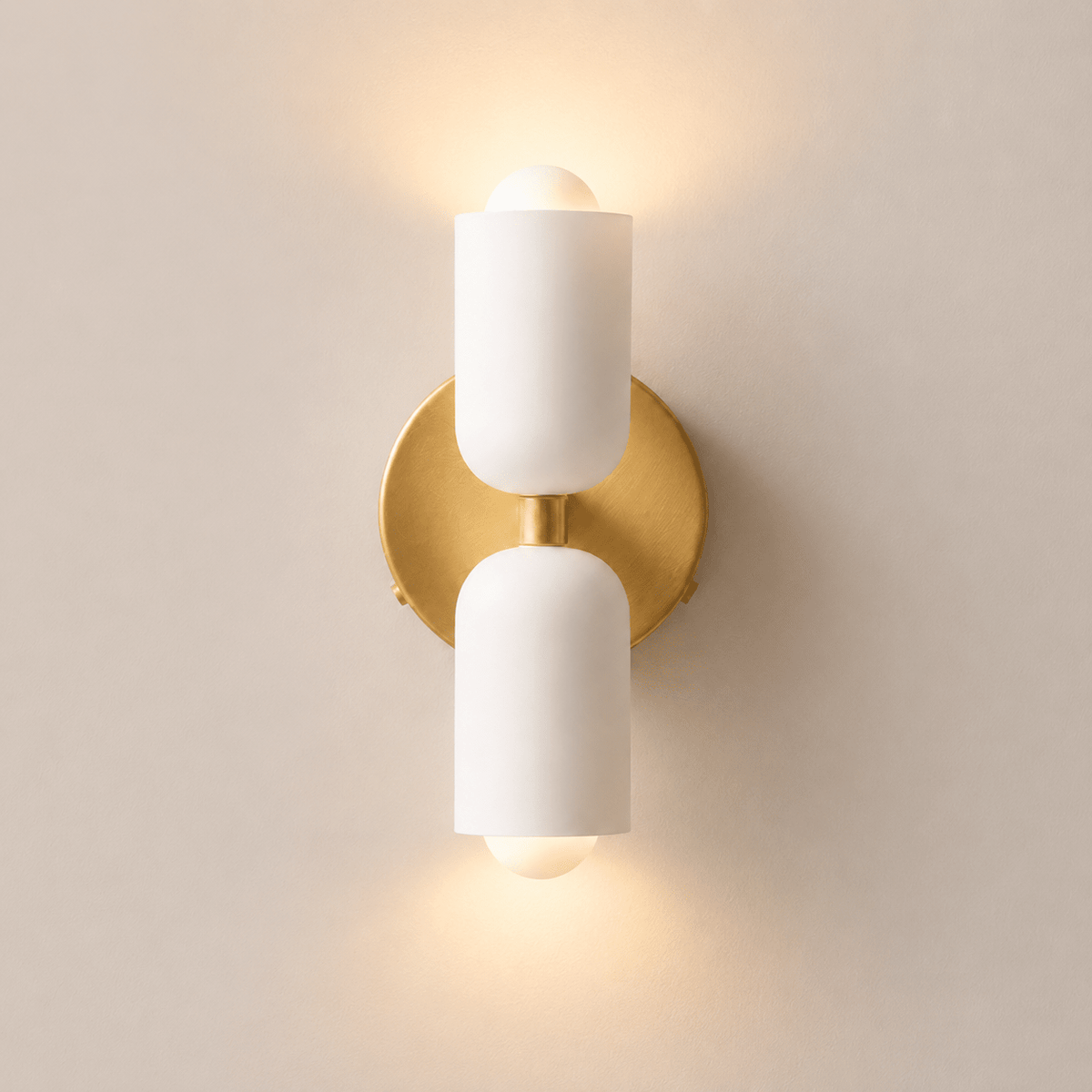 Colette | Modern French Cream Double Glass Wall Sconce - Luma House