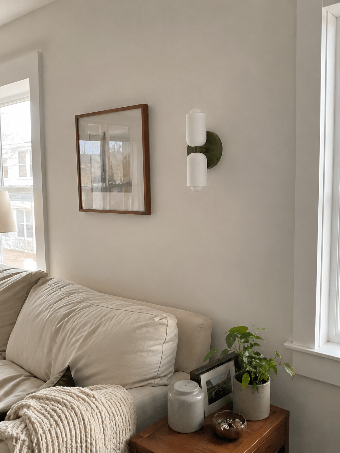 Colette | Modern French Cream Double Glass Wall Sconce - Luma House