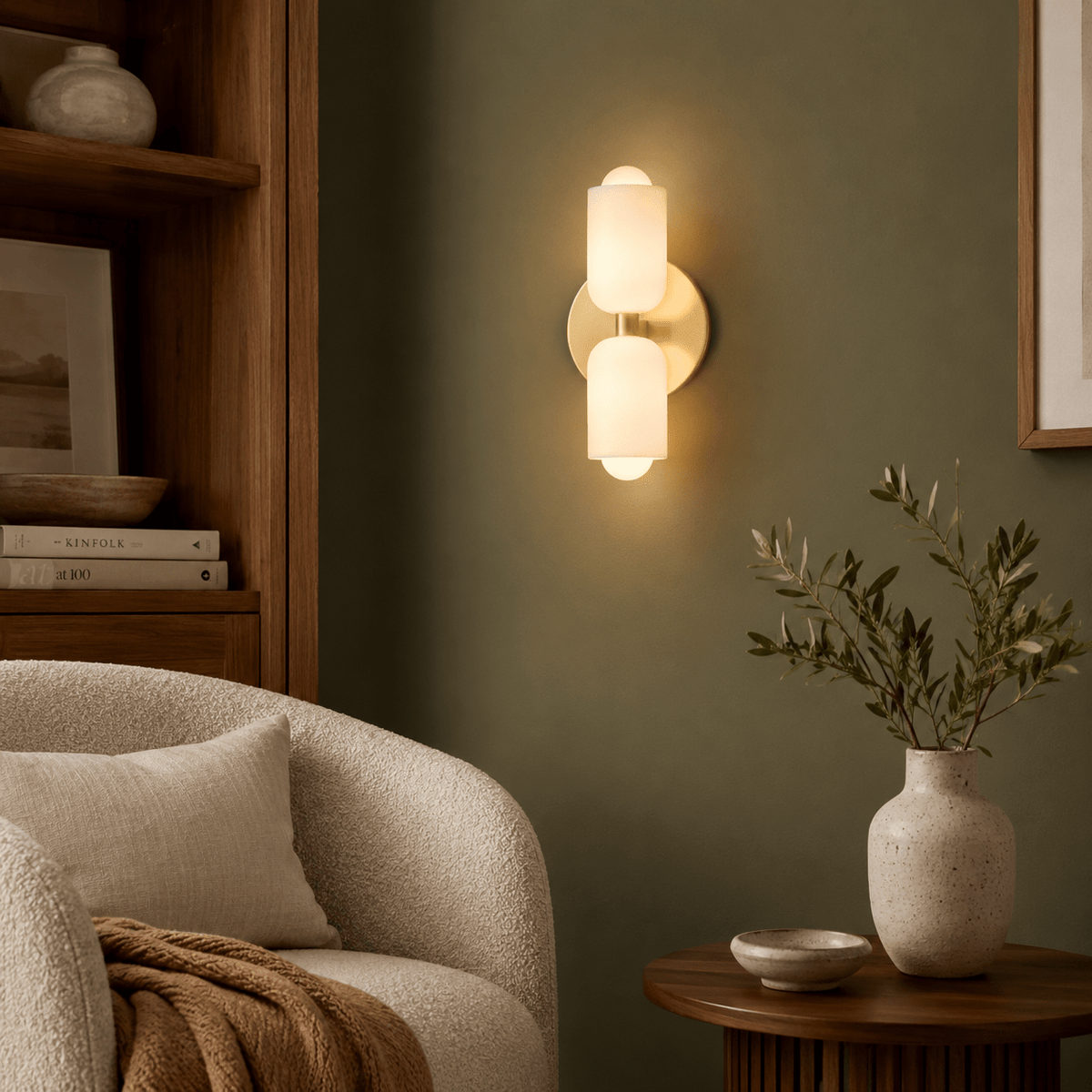 Colette | Modern French Cream Double Glass Wall Sconce - Luma House