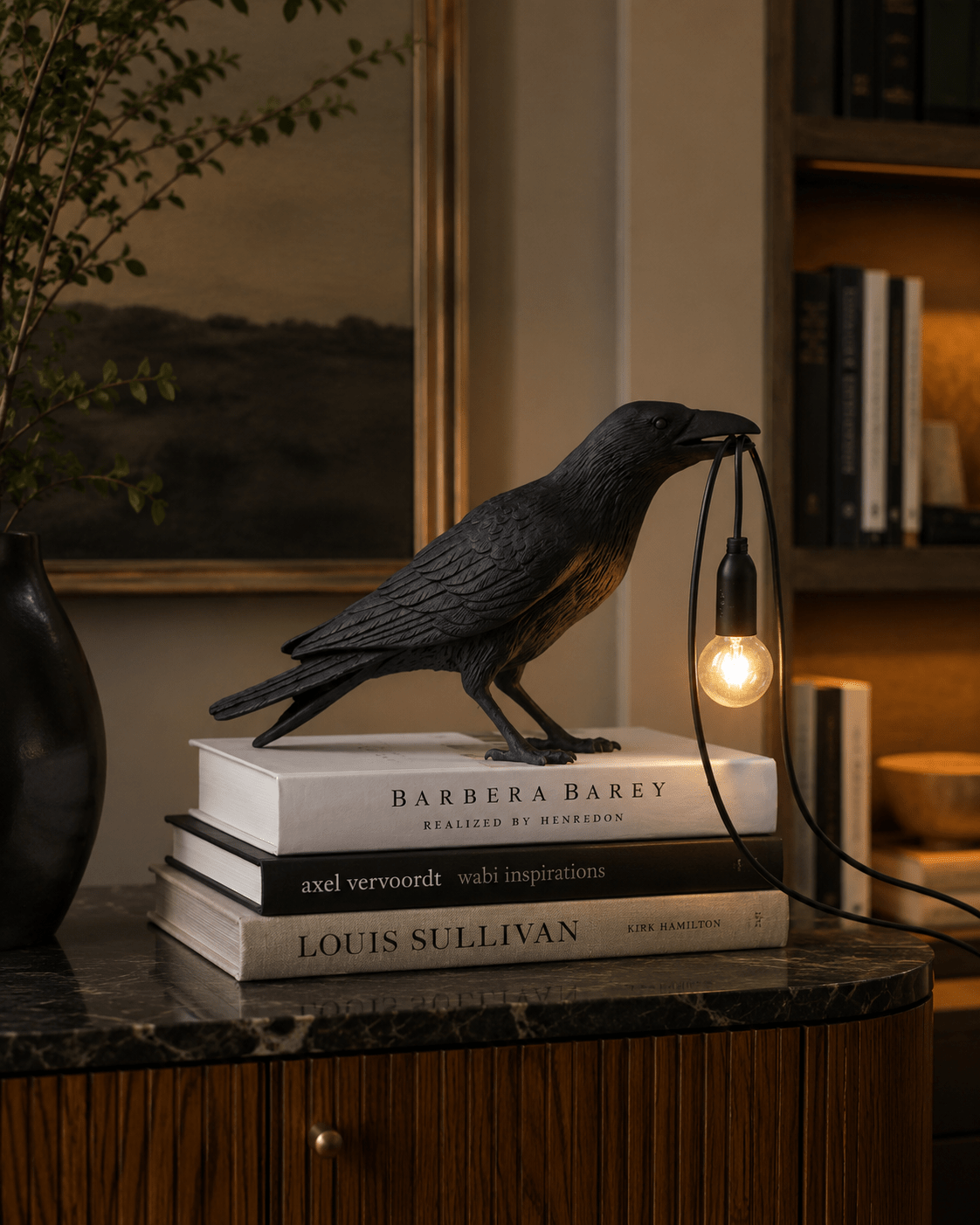 Corvin | Midnight Raven Desk Lamp - Luma House