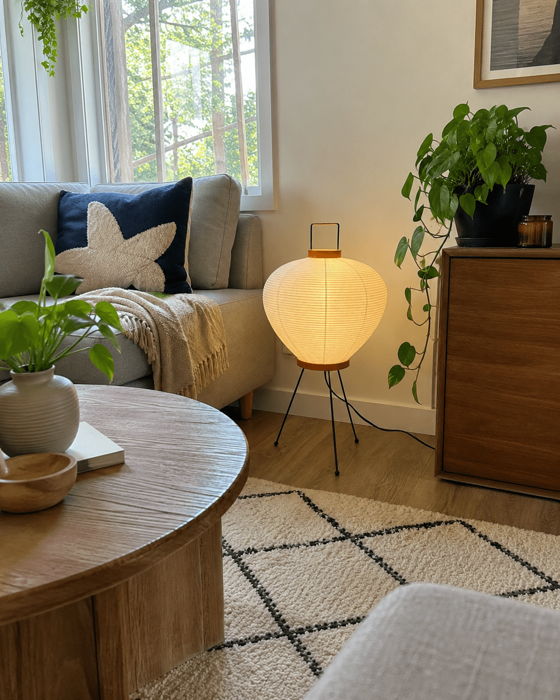 Daiki | Japanese Rice Paper Lantern Floor Lamp - Luma House
