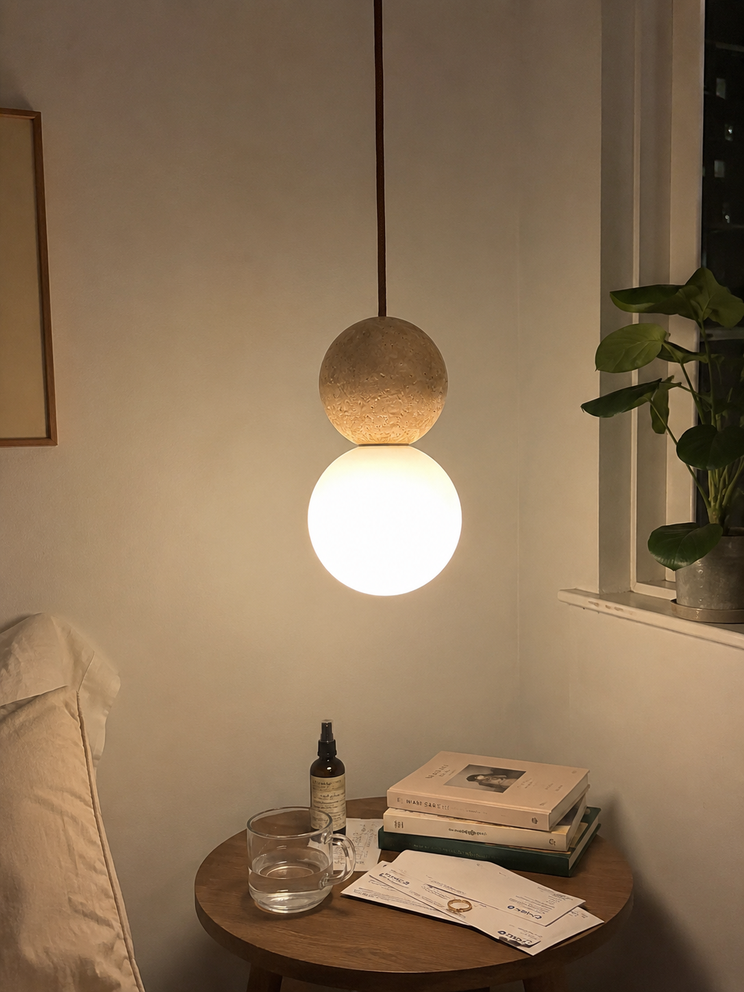 Callum | Travertine Globe Pendant