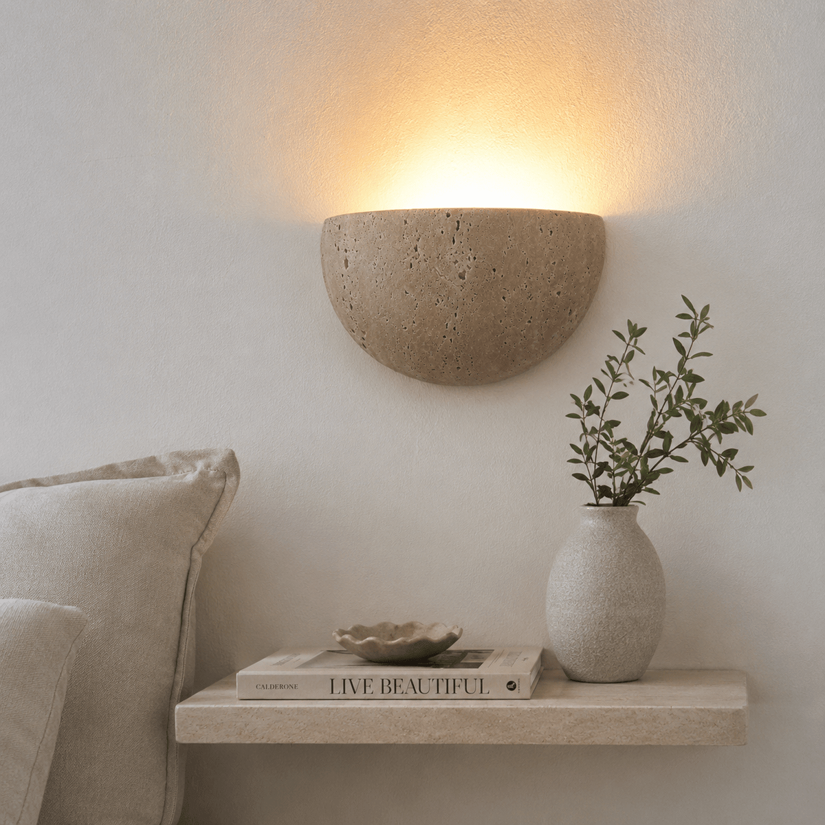 Dune | Travertine Wall Sconce - Luma House