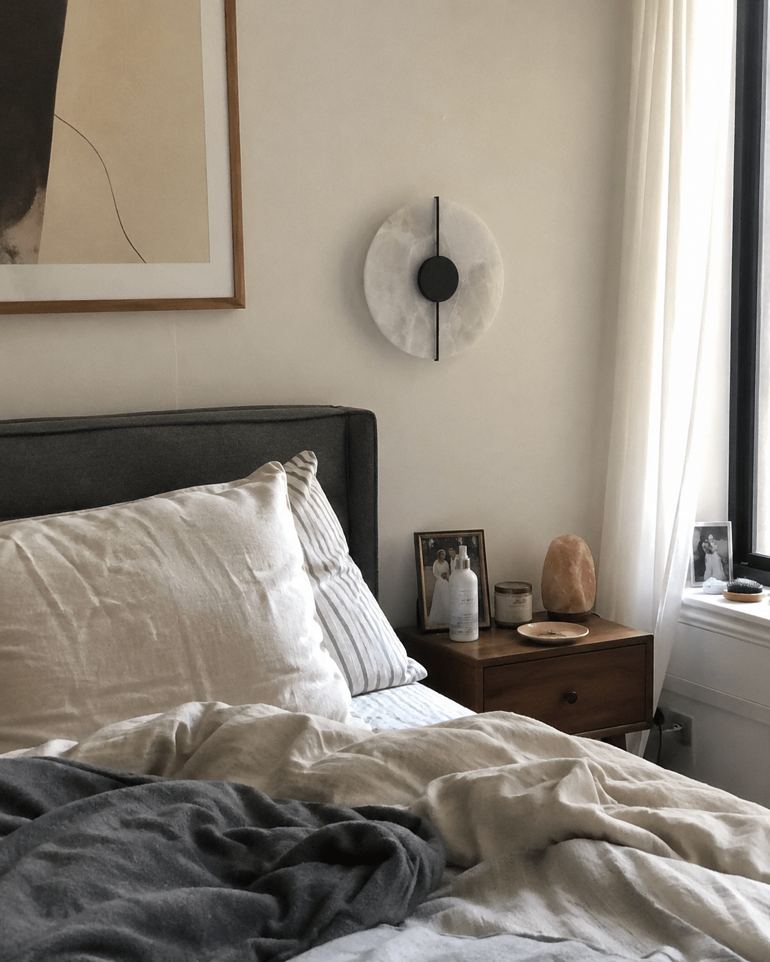Eclipse | Round Marble Wall Sconce - Luma House