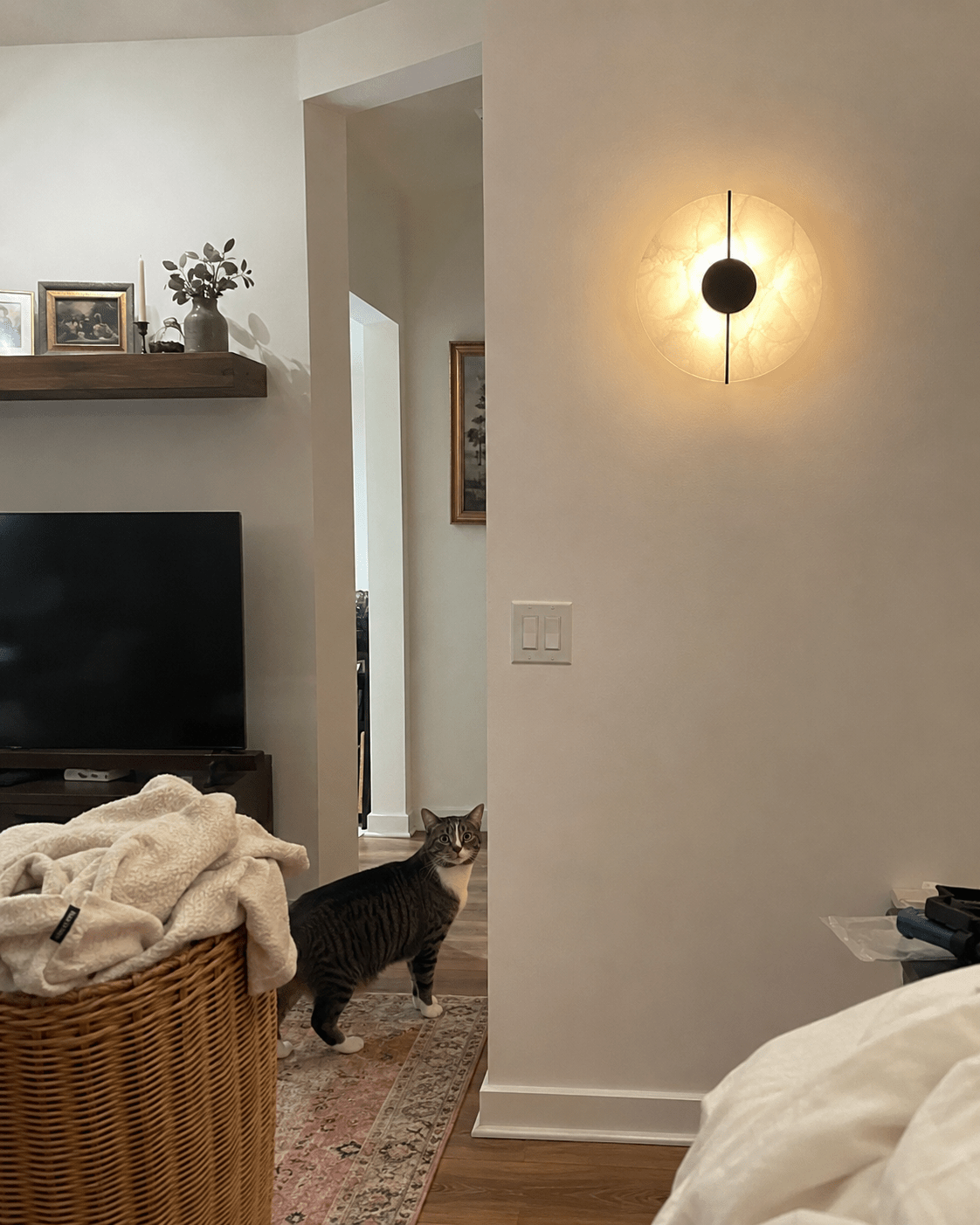Eclipse | Round Marble Wall Sconce - Luma House