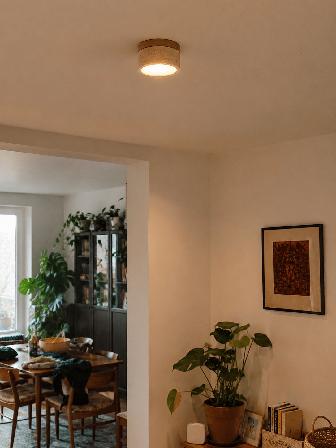Ember | Travertine Flush Mount Ceiling Light - Luma House