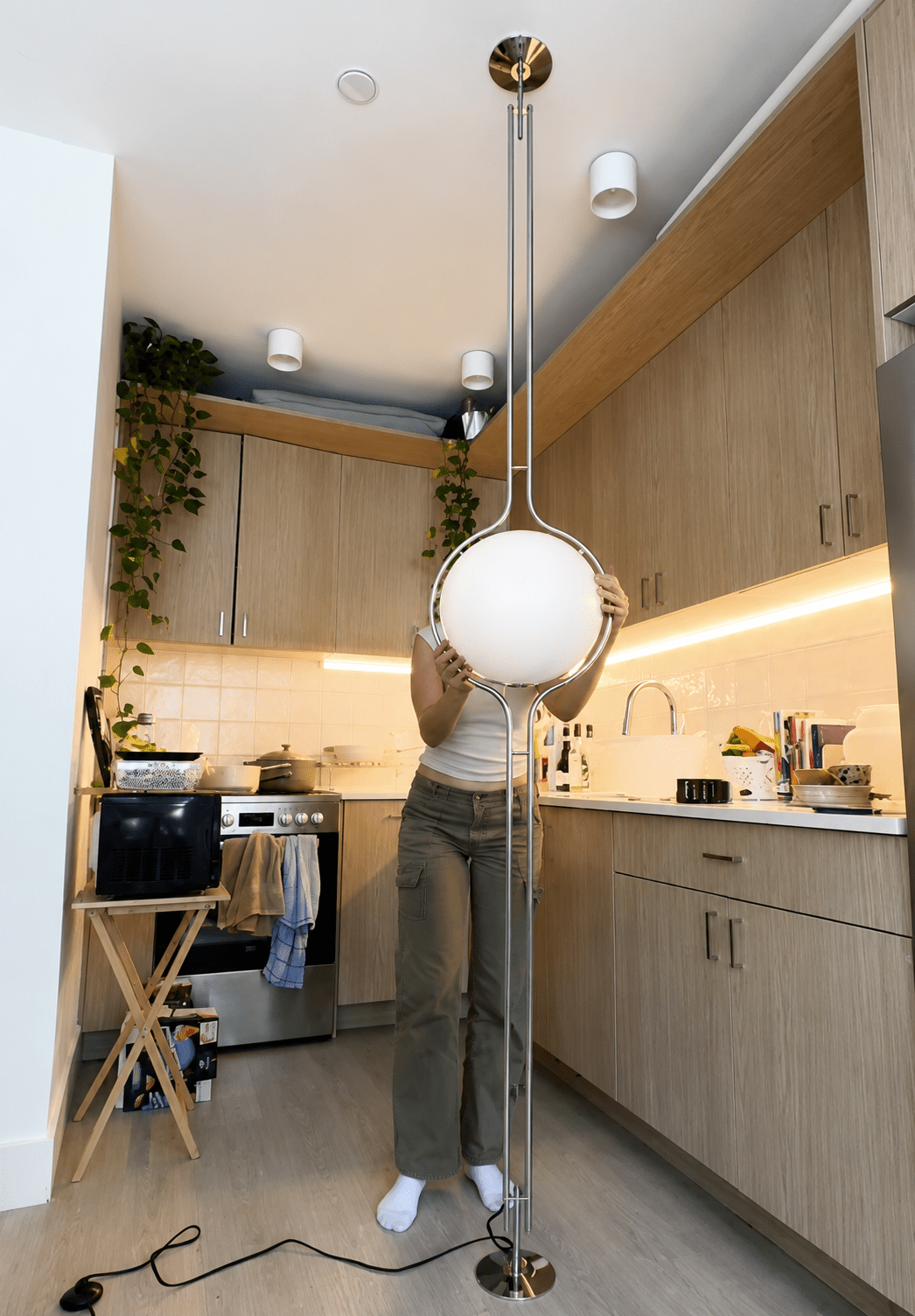 Emeric | Bauhaus Acrylic Globe Arc Floor Lamp - Luma House
